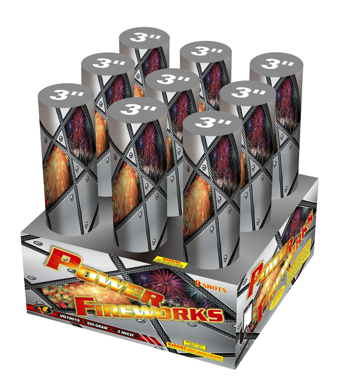 VG19019 Fireworks de potencia 3 pulgadas 9 tiros Torta